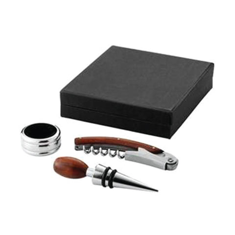 3 Piece Wine Set in Black Solid