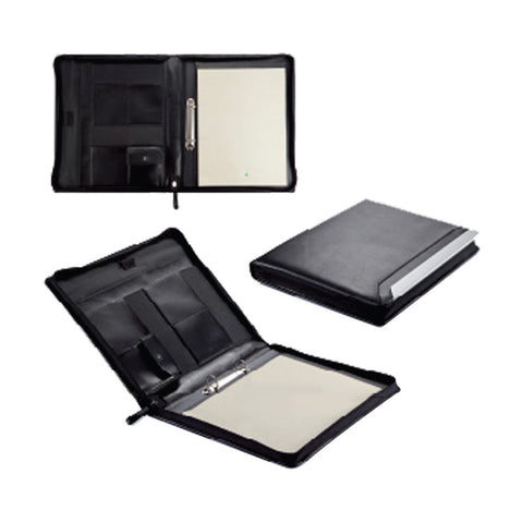 A4 Size All Round Zip Leather Folder with Memopad