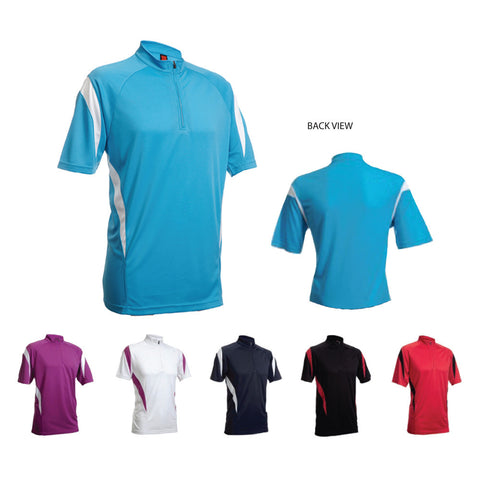 Quick-Dry Polo T-shirt with Zip up Mandarin collar with Color Panels