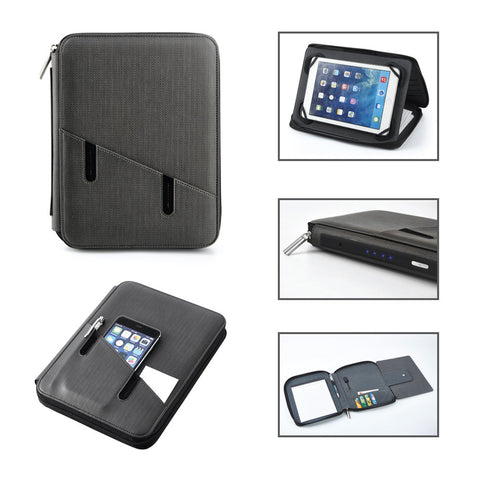 Tablet portfolio with power bank
