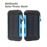 Waterproof Solar Powerbank with double LED torches and compass