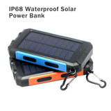Waterproof Solar Powerbank with double LED torches and compass