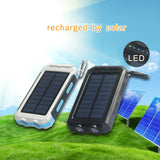 Waterproof Solar Powerbank with double LED torches and compass