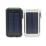 Waterproof Solar Powerbank with double LED torches and compass
