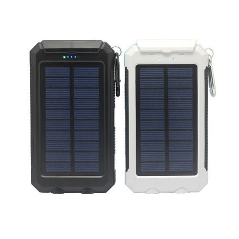 Waterproof Solar Powerbank with double LED torches and compass